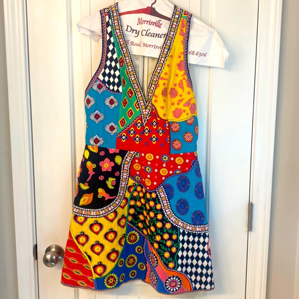 Beaded Alice + Olivia patchwork dress, worn once to a wedding
